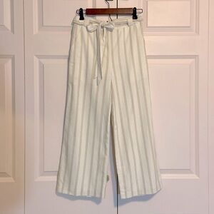JOA Striped Wide Leg Crop Pants